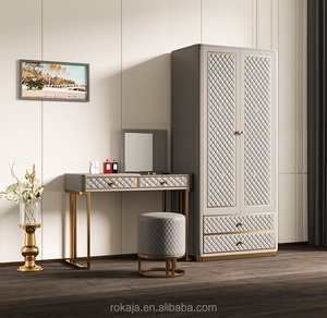 <span class=keywords><strong>De</strong></span> clase alta <span class=keywords><strong>de</strong></span> cuero Simple vanidad tocador con espejo grande casa dormitorio Dresser diseños modernos aparadores conjuntos - Product Image 6