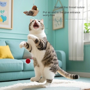 Giocattoli eco-friendly per gatti di simulazione di uccelli per animali domestici nuovo materiale plastico per Tapping elettrico con ali ispirate al passero - Product Image 4