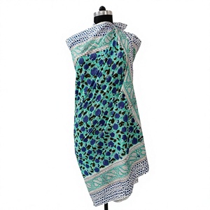 Ethnic Style Women's Summer Wear Cotton <b>Sarong</b> Indian Handmade Boho Scarf Floral Beachwear Quick Dry Breathable Plus Size - Product Image 1