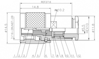 Connecteur TNC-J3 RF cinq pièces ensemble connecteur coaxial mâle TNC pour assemblage de câble RG58