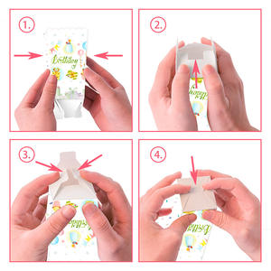 Boîte <span class=keywords><strong>à</strong></span> <span class=keywords><strong>pop</strong></span>-<span class=keywords><strong>corn</strong></span> pour fête d'anniversaire Boîte en papier écologique décorative pour joyeux anniversaire européen et américain - Product Image 5