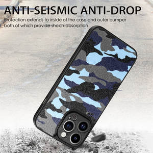 Coque de téléphone antichoc en cuir PU imprimé couleur Camouflage pour iPhone 14 13 12 11 <span class=keywords><strong>Pro</strong></span> Max XS XR 7 8 - Product Image 5