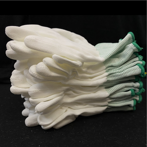 Легкий Противоскользящий белый бесшовный нейлоновый трикотажный корпус с полиуретановым покрытием для сборки линии инспекции <span class=keywords><strong>ESD</strong></span> точность обработки рабочих перчаток - Product Image 6