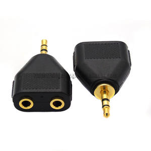 Convertisseur Audio plaqué or de haute qualité 3.5mm stéréo à 3.5mm <span class=keywords><strong>Double</strong></span> <span class=keywords><strong>prise</strong></span> femelle 3.5 mâle <span class=keywords><strong>double</strong></span> canal à <span class=keywords><strong>prise</strong></span> 2 trous - Product Image 5