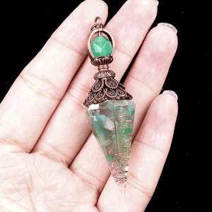 Pendolo in Cristallo Naturale per Bambini con Resina di Rame Antico, Ciondolo Esagonale Chakra, Strumento di Guarigione Energetica e Divinazione per Meditazione - Product Image 6