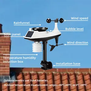 Thermomètre numérique étanche Hygromètre Température Humidité Vitesse du vent Direction Station météo sans fil avec pluviomètre
