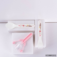 Assiettes bols cuillère fourchette tasse à boire bébé alimentation vaisselle pp plastique ensemble pour enfants avec hochet