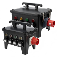 Caja de Distribución de Energía Portátil de 12 Canales y 16A, Doble Voltaje (220V/380V), IP55 Resistente a la Intemperie, para Conciertos, Pantallas LED y Sonido