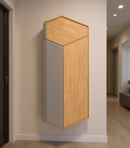 Armadietto da Parete Sunique 33x15x85cm, Finitura in Faggio, Design Minimalista, Organizzatore da Cucina Senza Foratura - Product Image 2