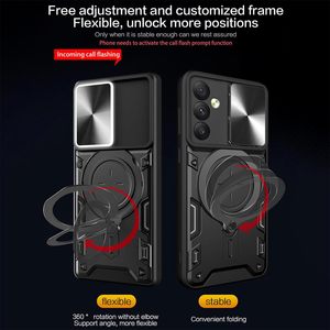 Cubierta de lente de cámara deslizante para Huawei Honor <span class=keywords><strong>Magic</strong></span> 7 Pro 5G <span class=keywords><strong>6</strong></span> Pro anillo magnético giratorio soporte de Metal funda de teléfono celular a prueba de golpes - Product Image 3