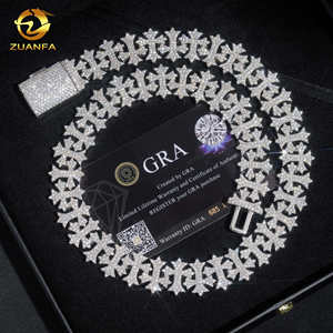 Zuanfa เครื่องประดับ925เงินแท้ขนาด18มม. เครื่องทดสอบเพชรผ่านไปมาสายหินมอยส์ซอไนต์สำหรับผู้ชาย - Product Image 2