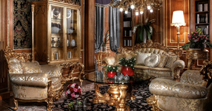 Set di Divani in Stile Barocco Europeo di Lusso Intagliati a Mano con Foglia d'Oro <span class=keywords><strong>Mobili</strong></span> per <span class=keywords><strong>Soggiorno</strong></span> in <span class=keywords><strong>Legno</strong></span> <span class=keywords><strong>Massello</strong></span> TO01S-TO06S - Product Image 3