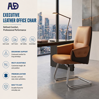 Chaise de bureau ergonomique moderne à dossier moyen en cuir PU, réglable en hauteur, avec accoudoirs pivotants, pour salon et hôtel