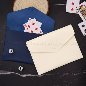 RTS 5 Colors Fashion Envelope Mahjong Card Case Personalized <b>Gift</b> Monogram Holder PU Leather Clutch Card Storage Game Accessory - Product Image 4