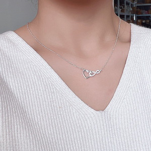 Mwsc — collier de mariage créatif avec pendentif infini, chaîne en argent et Zircon pour femme, Design Original - Product Image 2