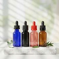 Bouteilles compte-gouttes en verre dépoli personnalisées OEM, en stock, 5ml, 10ml, 15ml, 30ml, pour huiles essentielles