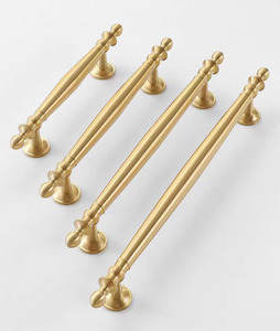 Hot Sale Solid Brushed Brass Cabinet Handle Gold Cupboard Handles Round Drawer <strong>Pull</strong> <strong>Knobs</strong> - Product Image 4
