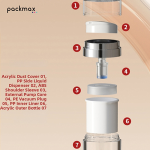 PMMA Vacuum <b>Pump</b> <b>Bottles</b> 15-100g – Empty Refillable for Cream & Lotion - Product Image 6