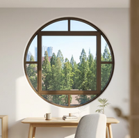 Ventanas de Aluminio con Rejilla de Vidrio en Forma de Arco, Resistentes a Huracanes, Ventanas Interiores de Aluminio para Villa, Ventana Especial Redonda y Triangular con Acristalamiento