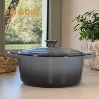 Ensemble de casseroles en fonte émaillée, 5 pièces, minimaliste, écologique, compatible gaz et induction, ensemble complet pour la cuisine à domicile