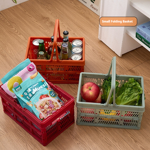 Plastic <strong>Foldable</strong> Storage <strong>Basket</strong> with Handles - Product Image 3