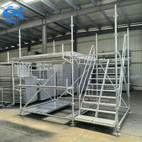 Ensemble complet d'échafaudage modulaire Ringlock avec poutre de liaison, étaie et socle pour plateforme de travail