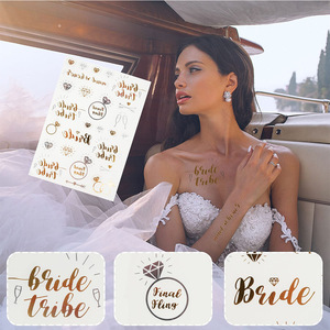 Bride To Be <b>Veil</b> Set Black Mesh Gold Plated <b>Headband</b> Sash Stickers <b>Bridal</b> Shower Party Props - Product Image 4