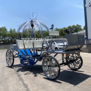 Carroza de Calabaza Elegante de Estilo Europeo, Decoración de Metal Plateado para Bodas y Eventos - Product Image 3