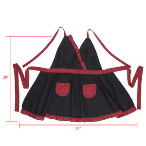 Delantales Personalizados Estampados a Cuadros con Lazo sin Mangas Lavables y Reutilizables para Salón de Uñas y Cocina Estilo Vestido - Product Image 4