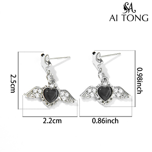 <span class=keywords><strong>Boucles</strong></span> <span class=keywords><strong>d</strong></span>'<span class=keywords><strong>oreilles</strong></span> <span class=keywords><strong>pendantes</strong></span> bohèmes durables et tendance pour les rendez-vous, avec un pendentif en forme de petit cœur et des ailes <span class=keywords><strong>d</strong></span>'ange exquises pour filles, à prix abordable - Product Image 5