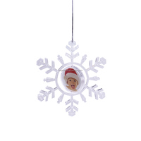 Boules Photo en plastique personnalisées en forme de flocon de neige, ornement de noël, cadre Photo, cadeau pour arbre de noël, pièces