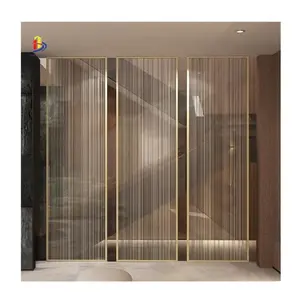 カスタム高品質ガラスパネル装飾リビングルームパーティションスクリーンパターン有線ガラス
