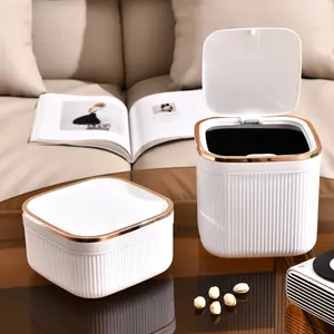 Estilo japonês Nordic mini desktop lixo pode casa cozinha mesa cesta de papel pode tampa sundries armazenamento limpeza pode