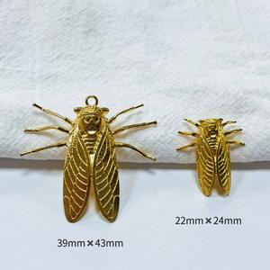 Perhiasan perangkat keras DIY liontin Cicada serangga tembaga cor dengan kepribadian khas bahan utama kuningan - Product Image 2