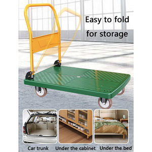 Chariot à main pliable super silencieux OEM, capacité de charge de 300 kg, chariot de transport multifonctionnel en plastique, chariot à plateforme avec 4 roues - Product Image 3