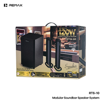 REMAX 2.1 Ch Modular Soundbar Speaker System Subwoofer Nirkabel yang Dapat Dilepas 120W BT 5.3 Input Ganda Speaker Remote