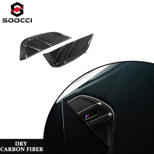 Kuru karbon Fiber <span class=keywords><strong>M</strong></span> performans yan işaretleyici kiti BMW G80 G81 M3 G82 G83 M4 2021 + çamurluk rozeti yan solungill Trim vücut kiti MP tarzı - Product Image 1