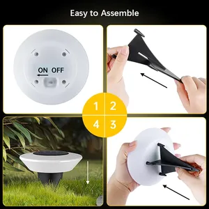 Luz Solar LED para Terraza, 12 LED, IP65, con Batería <span class=keywords><strong>de</strong></span> Iones <span class=keywords><strong>de</strong></span> Litio, Resistente al Agua, Sensor <span class=keywords><strong>de</strong></span> Luz Nocturna Automático, para Caminos - Product Image 6