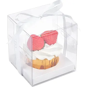 Bireysel Cupcake standı temizle cupcake konteyner çörek Cupcake kutusu hediye kutusu gıda fırın kek için