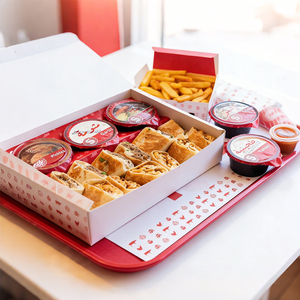 Caja de embalaje personalizada para restaurante árabe <span class=keywords><strong>halal</strong></span>, para llevar, con compartimento para salsa, para shawarma, <span class=keywords><strong>doner</strong></span> <span class=keywords><strong>kebab</strong></span> y empaques tipo almohada. - Product Image 3