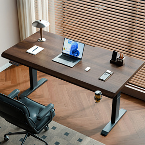 Scrivania Elettrica Regolabile in Altezza in Legno Massello di Gomma, Scrivania Ergonomica Sit-Stand con Motore Singolo per Casa e Ufficio - Product Image 4