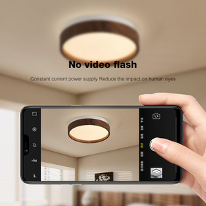 Hot bán hiện đại Thiết kế đơn giản Vòng thông minh bề mặt gắn phòng khách phòng ngủ gỗ hạt tròn Led đèn trần - Product Image 3