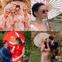 40 couleurs de parapluie de mariage, fournisseur de papier à l'huile blanche, parapluie de danse en bambou, Art déco, Parasol artisanal, Parasol en tissu chinois