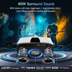 2026 New Model 4K <b>Projector</b> 1850 ANSI Lumens 18000:1 Contrast 40W Stereo Sound TOF Auto Google Voice Short Throw - Product Image 3