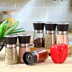 Factory 180ml 200ml 304 Sea Salt <b>Pepper</b> Kitchen Household Glass Seasoning Grinding Bottle Manual Stainless Steel <b>Pepper</b> <b>Grinder</b> - Product Image 2