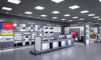 Meubles de présentation électroniques modernes pour salles d'exposition, rayonnages et équipements de magasin de détail pour la présentation de produits