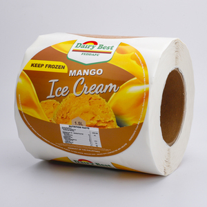 Autocollant graphique personnalisé grand format, rouleau de logo, étiquette adhésive ronde imperméable pour emballages congelés, coupes de crème glacée - Product Image 2