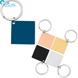 Hot Bán New Thép Không Gỉ Trống Keychain Bán Buôn Tùy Chỉnh Dog Tag Tình Yêu Vòng Cổ DIY Vuông Peach Tim Khắc Keychain - Product Image 4