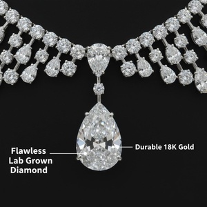 Collar de Moda Good <span class=keywords><strong>Century</strong></span> con Colgante de Diamante Cultivado en Laboratorio de 18K, Corte Pera, Joyería de Lujo, Regalo de Aniversario o Cumpleaños - Product Image 3