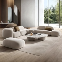 OE HOME Nordic Dönüştürülebilir Villa Kanepe Takımı L Şeklinde Köşe Tasarımı Ahşap Çerçeveli Kuzu Yünü Kumaş Döşemeli Çevre Dostu Modern